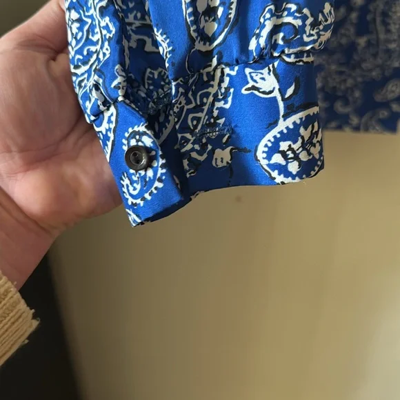 💙🦋💫🍭Royal Blue Long Sleeve Blouse with Tie Front - Picture 5 of 6